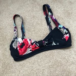 Kate Spade Navy Blue Floral Bikini Top